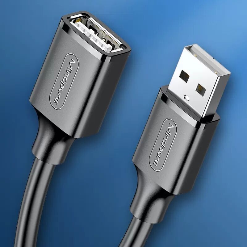 INF USB 2.0 Verlängerungskabel – Stecker auf Buchse – für Überwachung, Maus, Tastatur, USB-Stick 5 m