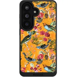 Nivocase Handyhülle für Samsung Galaxy S26 Hülle NIVOpure Case Schwarz Blumen Dschungel Vogel (Samsung Galaxy S26), Smartphone Hülle, Schwarz