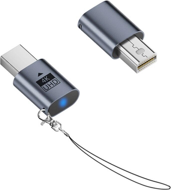 INF Type-C virtueller Display-Adapter (2er-Pack) – Aluminiumlegierung MiniDP EDID-Emulator mit HDR, Standard 1080P 60Hz, bis zu