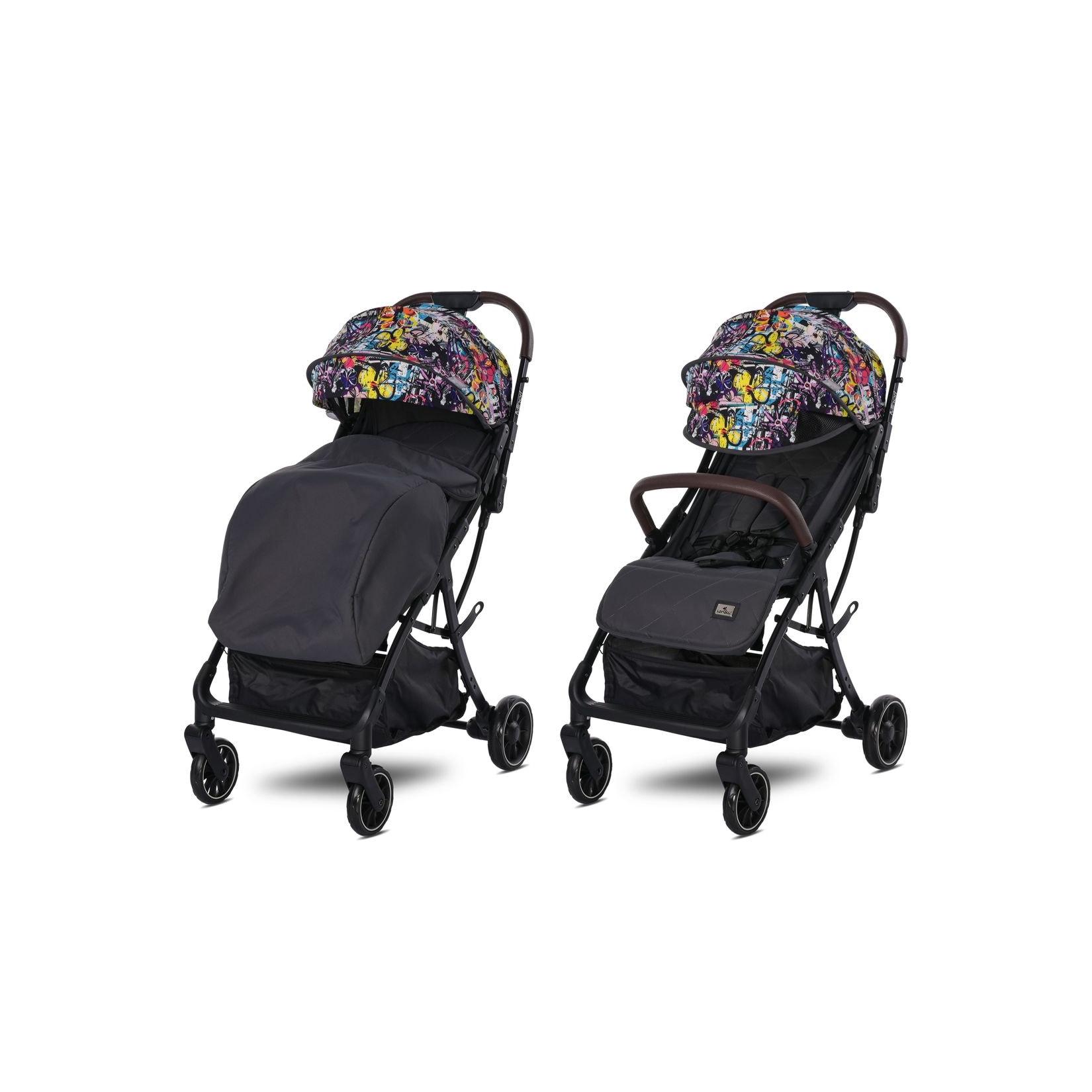 Lorelli Kinderwagen Buggy Minori faltbar PU-Räder Getränkehalter Fußabdeckung grau