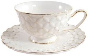 Jiallo 6 oz Tea Cup & Saucer Gold Dots