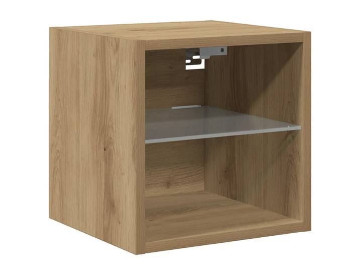 Meuble tv mural polyvalent 30 x 28 x 30 cm bois beige