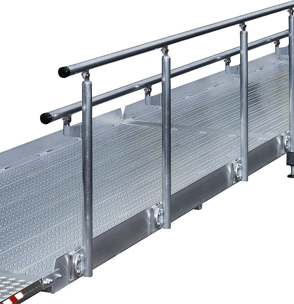 Geländer für Treppenrampe, 2 Handläufe, für Länge 3990 mm, 5 Pfosten kaiserkraft