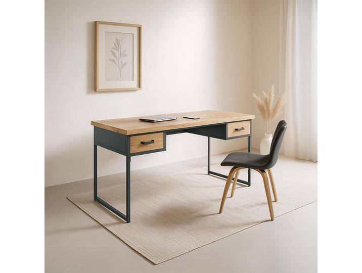 Bureau style industriel en bois et métal - Cambridge