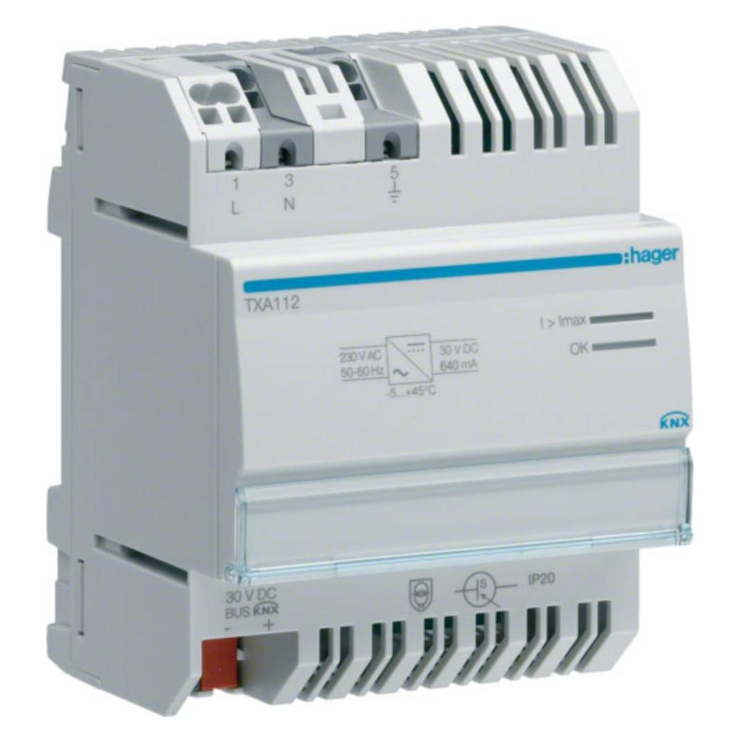 Hager Spannungsversorgung 640mA TXA112 m.1Ausgang u.1Drossel KNX (TXA112)