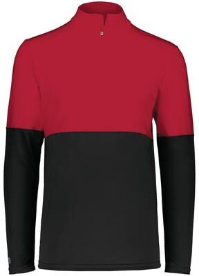 Holloway 223500 Men's Momentum Team 1/4 Zip Pullover T-Shirt in Black/Scarlet size XL   Polyester