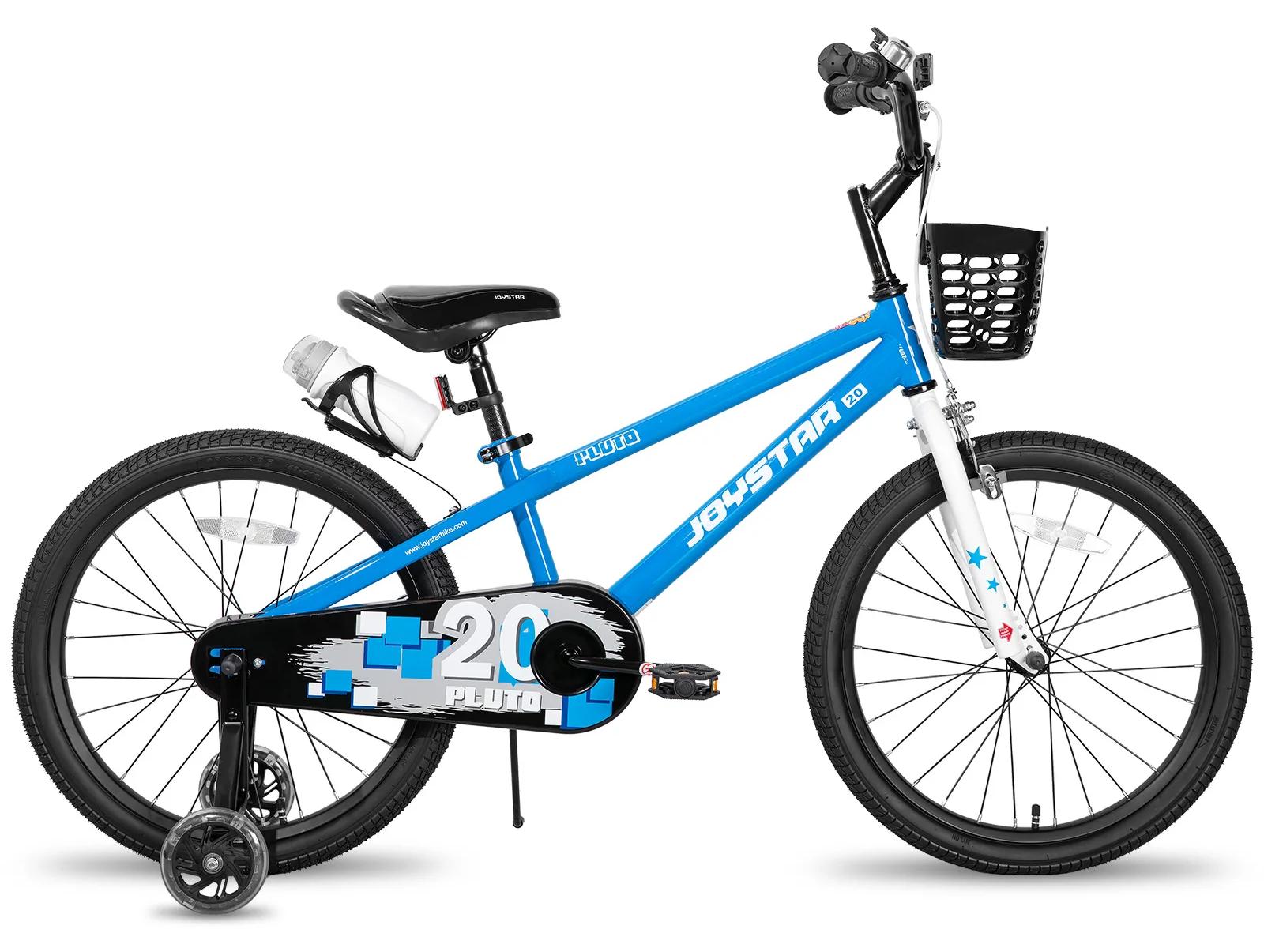 Kinderfahrrad für Jungen und Mädchen - 46 cm Kinderfahrrad - Stützräder mit Licht - Stahlrahmen - Hintere Trommelbremse - Für 3-12 Jahre - Blau