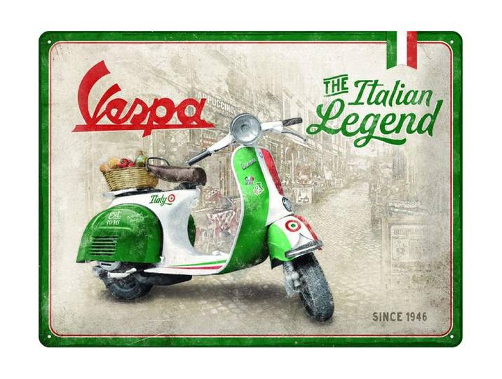 Metallschild Nostalgic Art Vespa Legend 40 cm x 30 cm, Metall , bunt (mehrfarbig), B:40cm H:30cm, Schilder, Metallschild