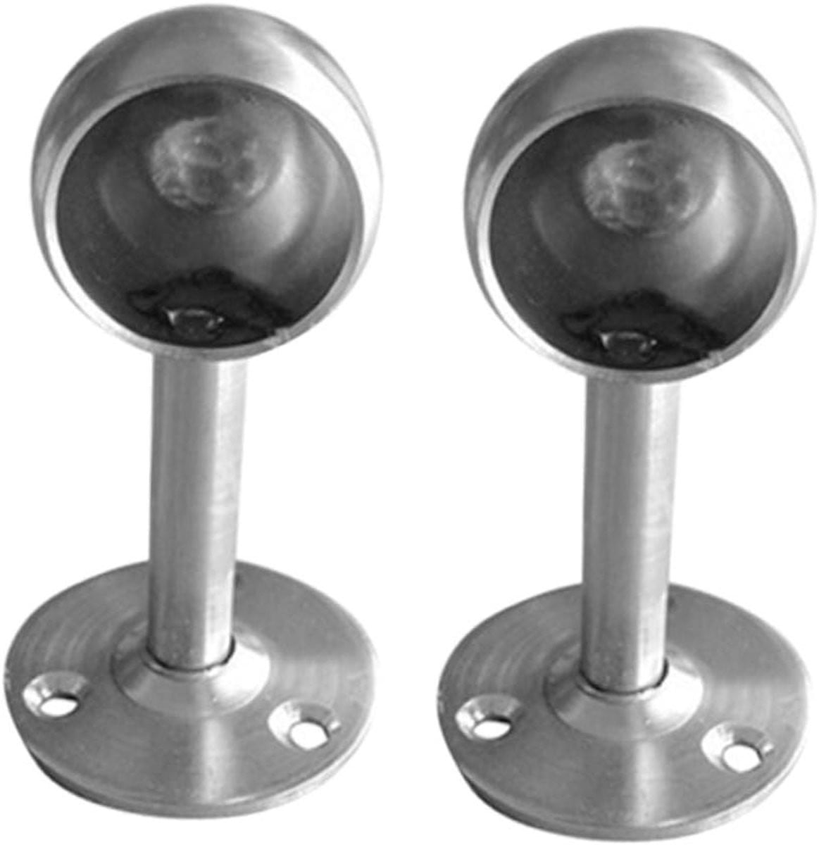 Kastroede Socket Gordijnroede Beugel Zilver - 32mm Diameter