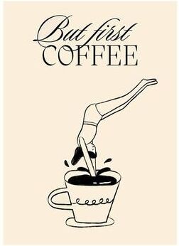 Uplift Essentials Coffee Diver Canvas Poster Trendy Kitchen Gallery Art & Surreal Coffee Lover Wall Decor style 1 11.8 X 16.5 In (30x42cm)
