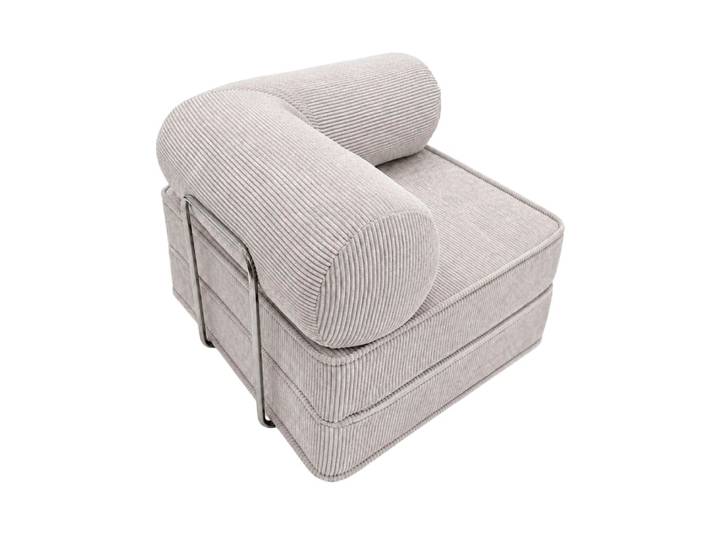 Fauteuil convertible avec accoudoirs en velours côtelé beige