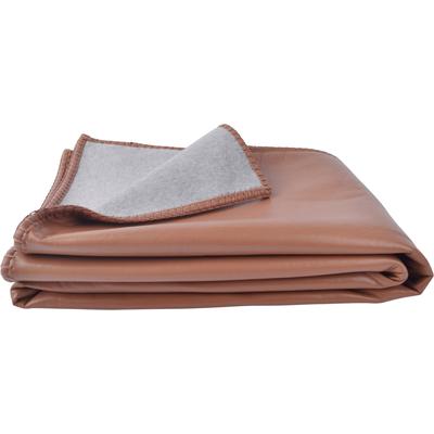 Wohndecke ZOEPPRITZ1828 "Soft-Vegan", braun (camel), B:130cm L:190cm, Mischgewebe, Polyester, Viskose, Wohndecken, Wohndecke, edle Doubleface Kunstlederdecke