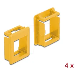 DELOCK 86765 - Keystone Halterung für Gehäuse, 4 Stück, gelb