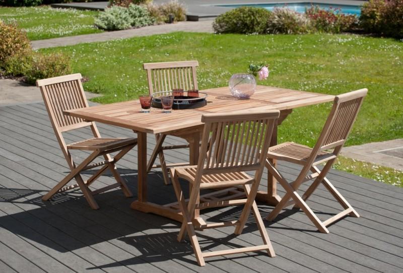 FUN - Gartentisch für 4-6 Personen - Außenmaße 120 × 180 cm, aus Teakholz