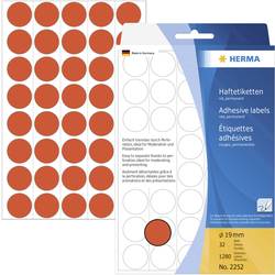 Herma 2252 Markierungspunkte Etiketten Ø 19 mm Rot 1280 St. Permanent haftend Papier
