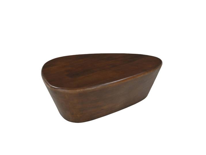 Mid.you Couchtisch, Braun, Holz, Mangoholz, massiv, dreieckig, Bodenplatte, 78x30x107 cm, Wohnzimmer, Wohnzimmertische, Couchtische