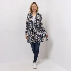 KIM & CO. Longcardigan, Langarm Brazil Knit Jersey offene Front figurumspielend