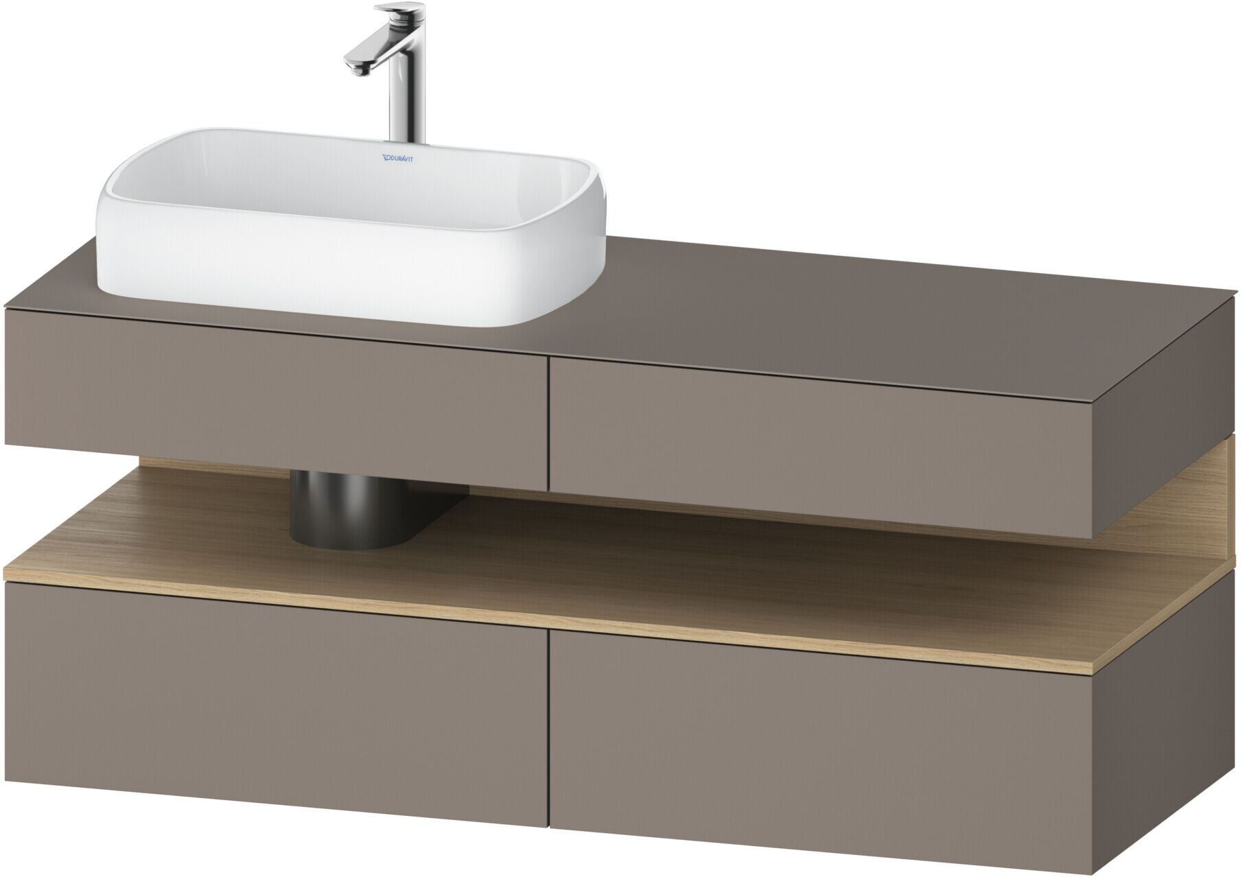 Duravit Waschtischunterschrank Qatego 140x55x60cm, E na/b m, Pl, Beck. li (QA4765030430000)