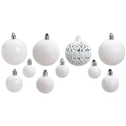 50er Weihnachtskugel Set Weiß