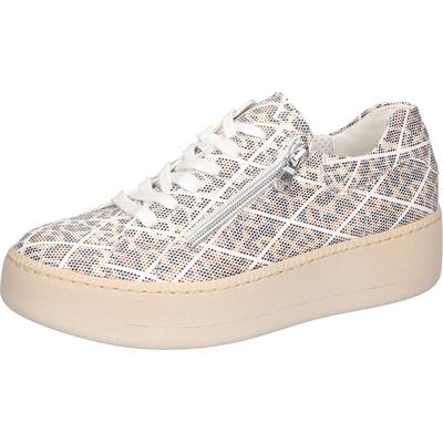Plateausneaker WALDLÄUFER, Damen, Gr. 6,5, Textil, beige (beige, leo), gemustert, Schuhe Plateausneaker, Schnürschuh, Halbschuh, Freizeitsneaker in trendiger Optik