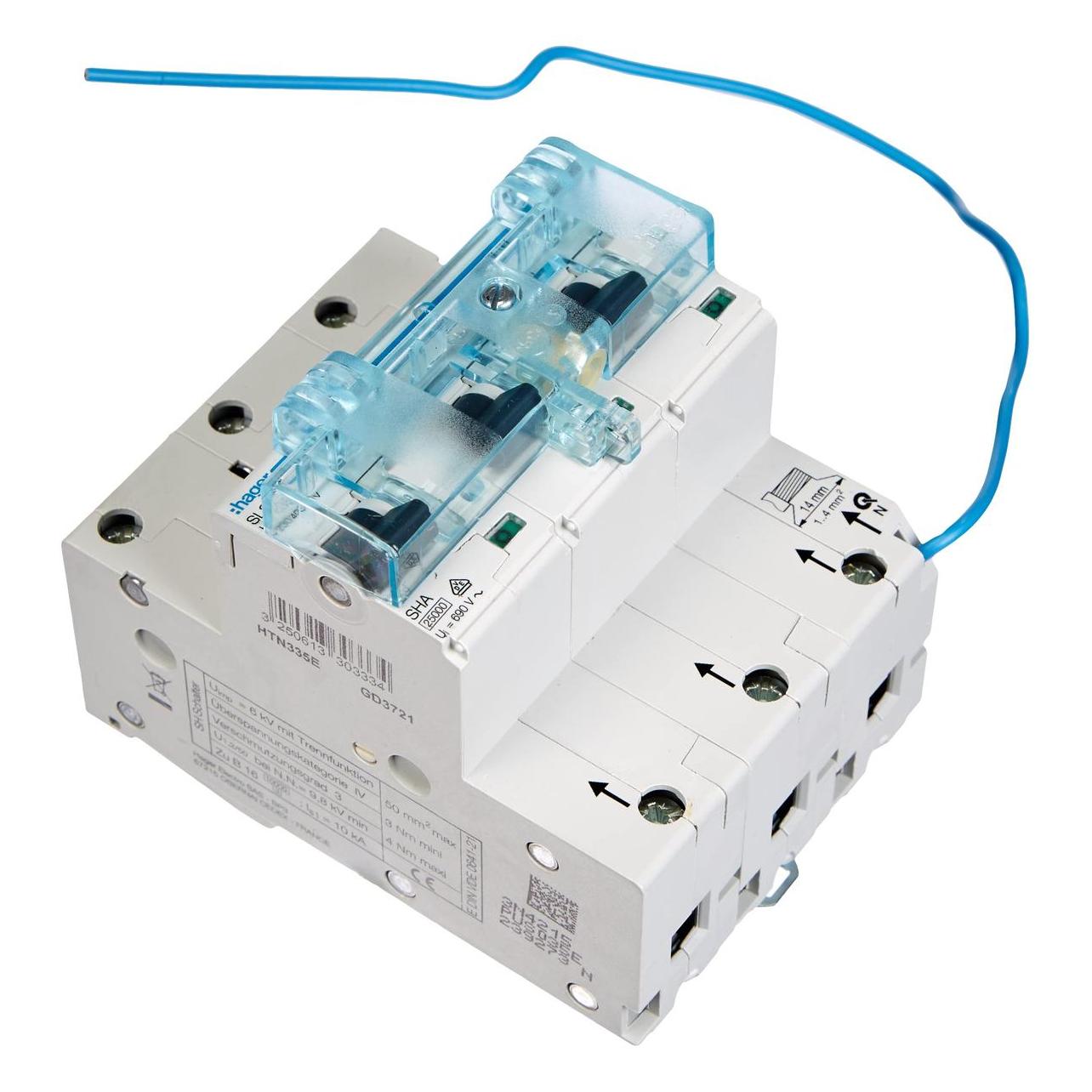 Hager 3P Grey electrical switch (HTN335E)