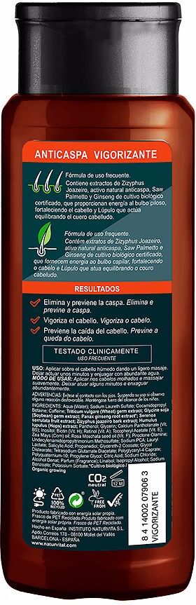 Naturvital Homem revigorante ANTI-CASPA Shampoo ANTI-QUEDA 300 ml