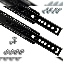 ID Dinkel Schubladenschienen 2 STÜCK Teilauszug 27mm Nuthöhe SCHWARZ Schiene für Schublade 310mm