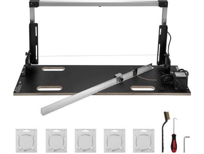 VEVOR Découpeuse de polystyrène pour le bureau\, 42 cm d'épaisseur de coupe maxi\, découpeuse de mousse\, 152 cm de longueur de coupe maxi\, découpeuse de mousse à fil chaud\, 0-90° Découpeuse de polystyrène avec six fils chauffants pour la découpe de mousse\, fil perlé