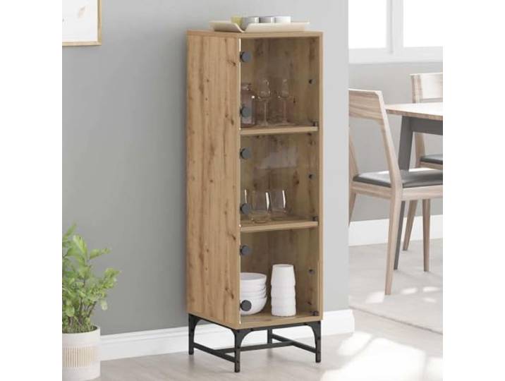 Elegantes Sideboard aus robustem Holzwerkstoff für Wohnräume: Funktionales Sideboard Design für Esszimmer und Flur als minimalistischer Schrank mit Stauraum im schlanken Design
