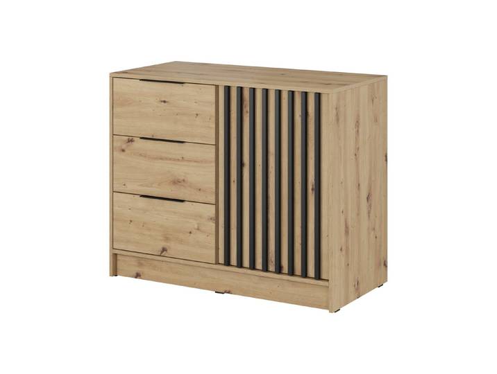 Compleo Kommode Kommode LISA, Sideboard mit Lamellen, drei Schubladen