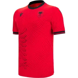 Macron, Herren, Fussballtrikot, Albanien Trikot (L), Rot, Schwarz, Mehrfarbig