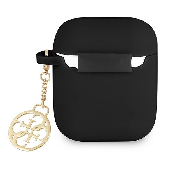 Guess AirPods zwarte siliconen hoesje 4G collectie