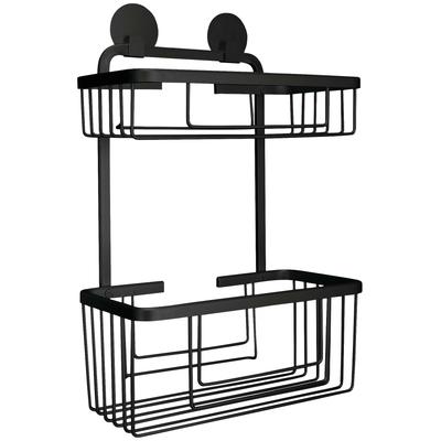 Duschkorb KLEINE WOLKE "Rocco", schwarz, B:26cm H:35,5cm T:13,5cm, Aluminium, Aufbewahrungsboxen, BxTxH: 26x13,5x35,5 cm, Aluminium