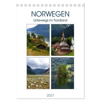 Norwegen - Unterwegs im Fjordland (Tischkalender 2027 DIN A5 hoch), CALVENDO Monatskalender