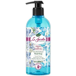 Dalan Le Jardin Luxus Flüssig-Handseife 500ml - Blumenduft Freesien/Platterbse - Vegan, Silikonfrei, GMO-frei - Für sanfte Hautreinigung