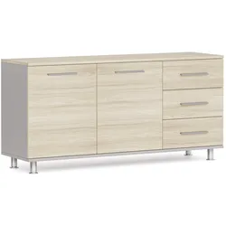 Schrank zum Tisch PRIMO, rechts, grau / Eiche natur