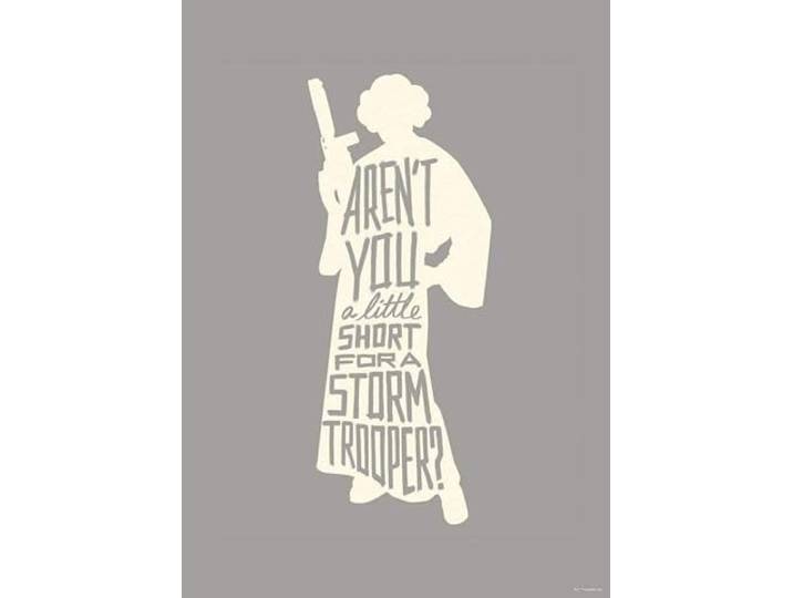 Komar Wandbild - Star Wars Silhouette Quotes Leia - Größe: 50 x 70 cm (ohne Rahmen) - Dekoration, Kinderzimmer, Poster, Kunstdruck