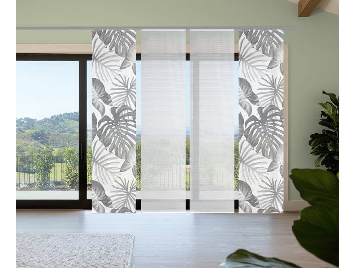 Panneau japonais Sanja 60 x 260 x 1cm Gris/Gris Lot de