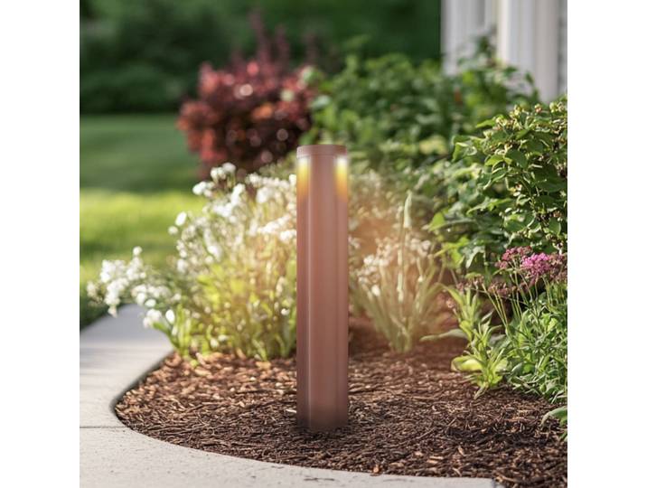 Bornes lumineuses LED Raiku, couleur rouille, aluminium, 65 cm - Lucande - Moderne - Cylindrique