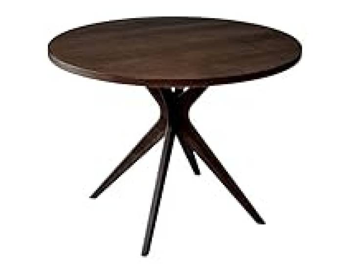 RAGABA Jubi Bold Table à manger ronde 100 cm en bois de frêne naturel et panneau MDF revêtu d'un placage de frêne naturel, noyer