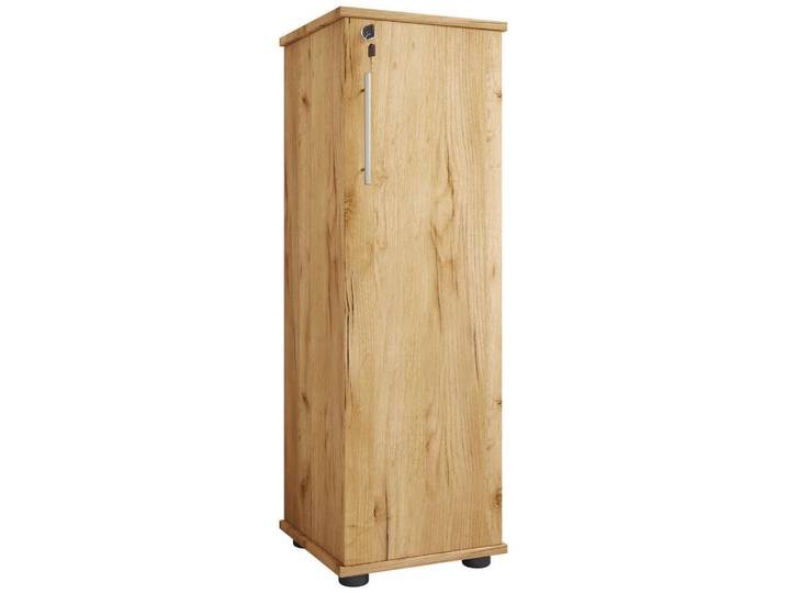 Mid.you Cd-Regal, Honigeiche, Kunststoff, 10 Fächer, 31x93x31 cm, Wohnzimmer, TV Möbel, CD-Regale
