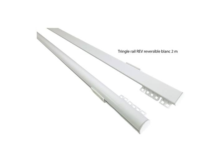 Tringle rail réversible pour rideau en aluminium l 2 m blanc