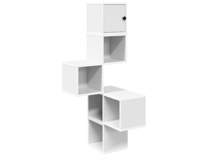 QINXIXINAIXI Wand-Eckregal Weiß 48 x 48 x 120 cm Holzwerkstoff Wandmontage, platzsparend, für Schlafzimmer, Büro, Küche, Bücher, Deko, Küchenutensilien, pflegeleicht