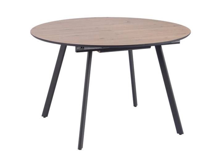 Livetastic Esstisch, Schwarz, Eiche Artisan, Metall, oval, eckig, 160x120x120 cm, ausziehbar, Esszimmer, Tische, Esstische, Esstische oval