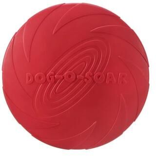 Inspired Finds Interactive Silicone Flying Disc Dog Toy For Fetch & Puppy Training red 5.91 In