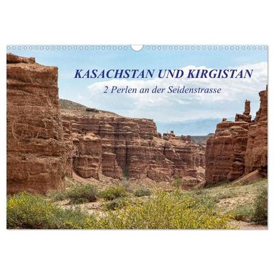 Kasachstan und Kirgistan (Wandkalender 2027 DIN A3 quer), CALVENDO Monatskalender