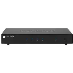 Techly IDATA-DP-KVM4 Tastatur/Video/Maus (KVM)-Switch Rack-Einbau Schwarz