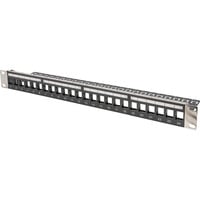 Modulares Patchpanel, 24-Port, unbestückt schwarz, 1 HE, für Keystone-Module