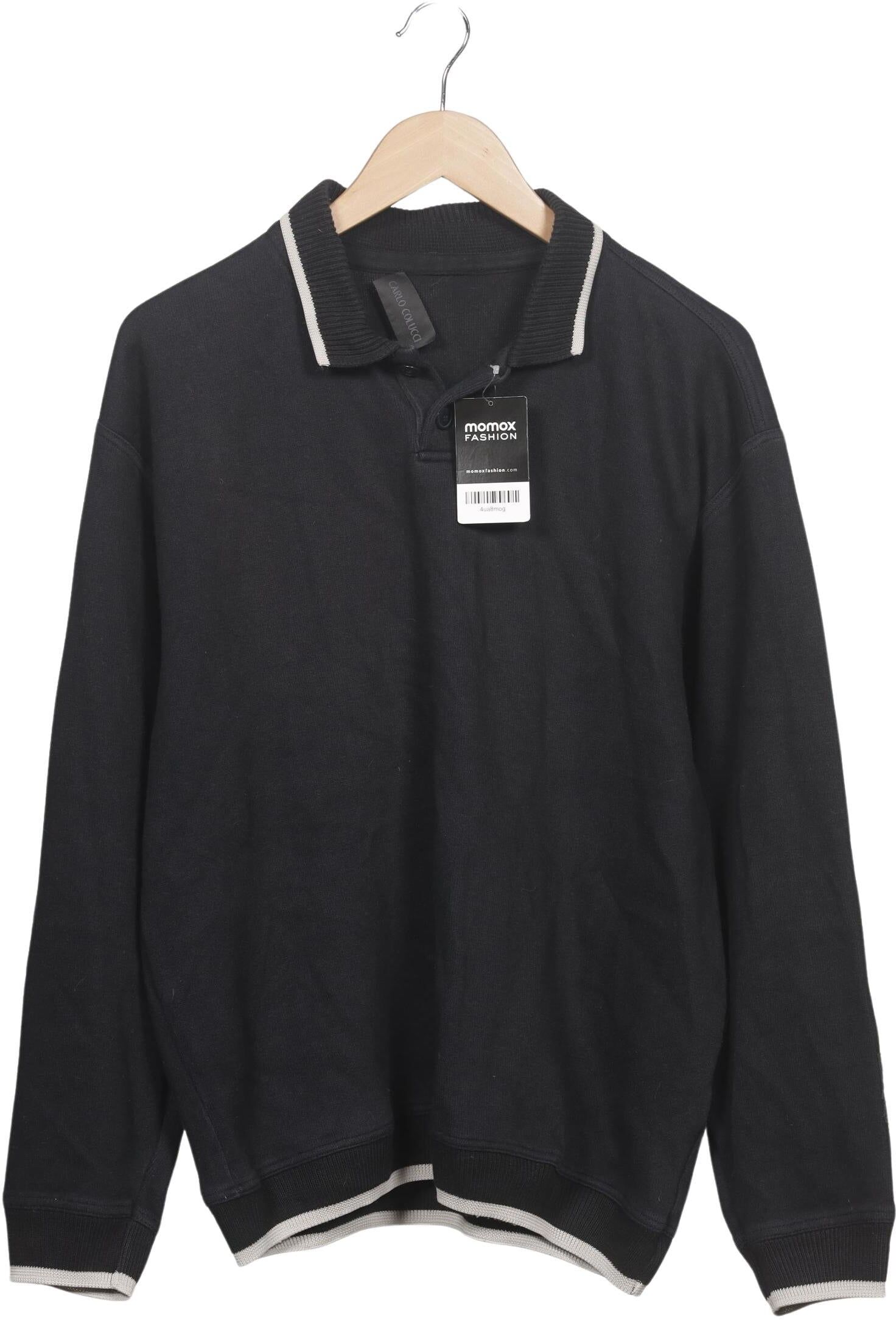 Carlo Colucci Herren Sweater, Marineblau, Gr. L, Synthetik / Baumwolle - Second Hand
