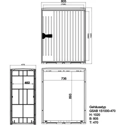 GSAB Elektrotechnik Normkabelverteilerschrank 1S1000-470MDS
